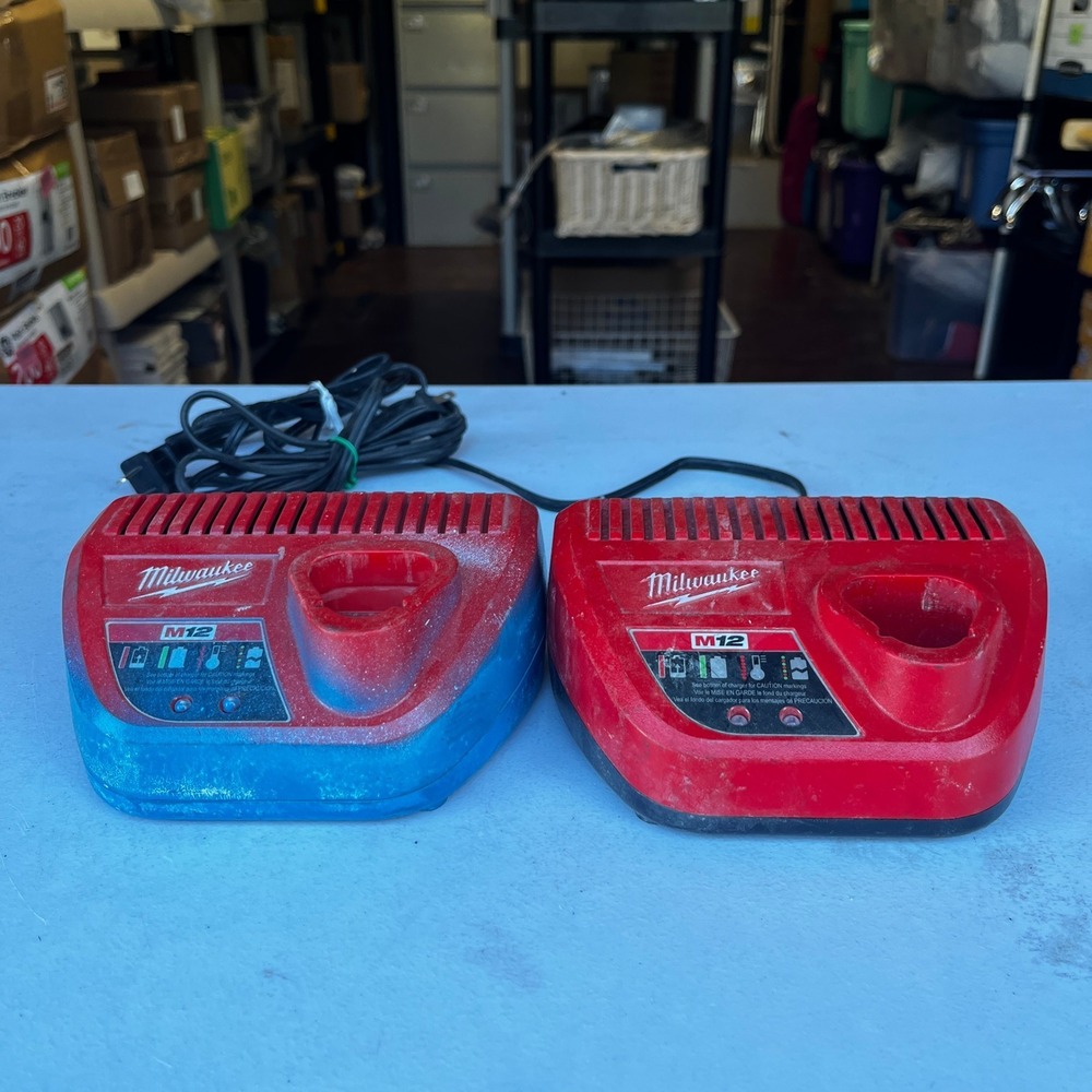 Lot of 2 Milwaukee 48-59-2401 Charger Battery M12 Red